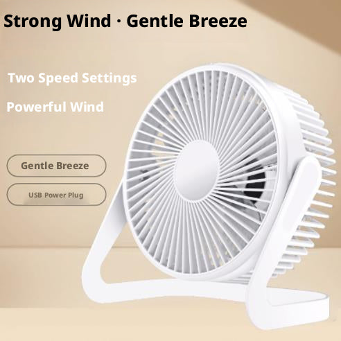 Mini ventilateur blanc-6 pouces réglable en deuxième vitesse- 1