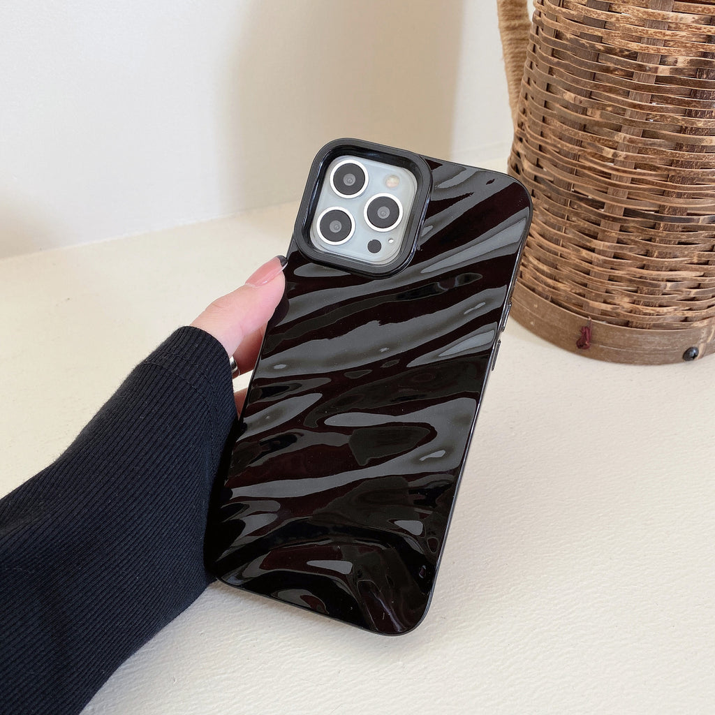 Housse de téléphone plissée de couleur solide anti-chute