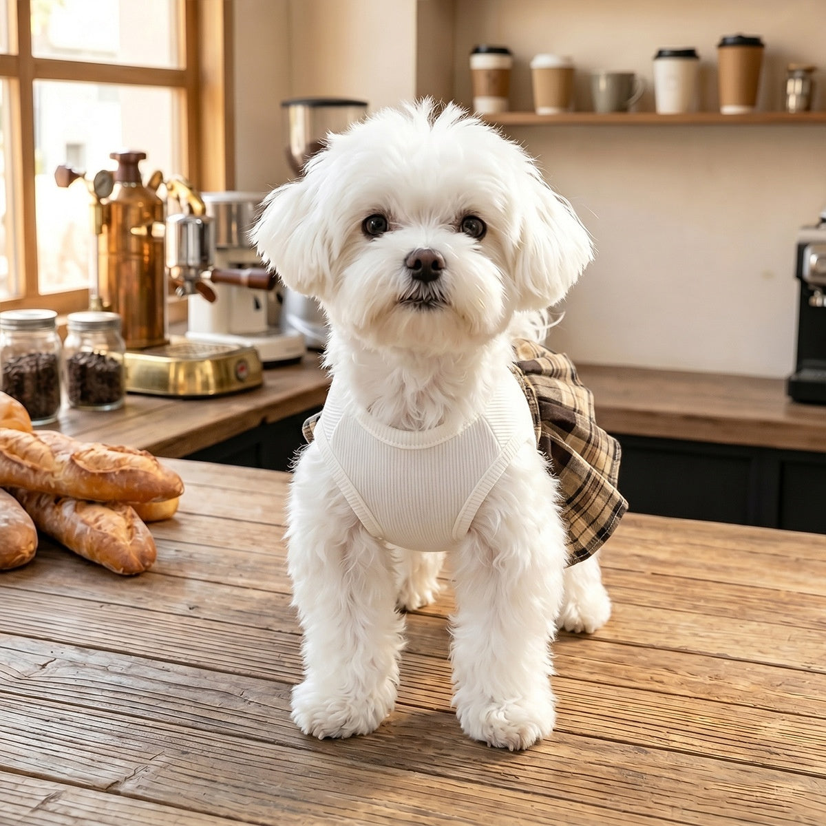 Robe plissée de chien de compagnie préppy.
