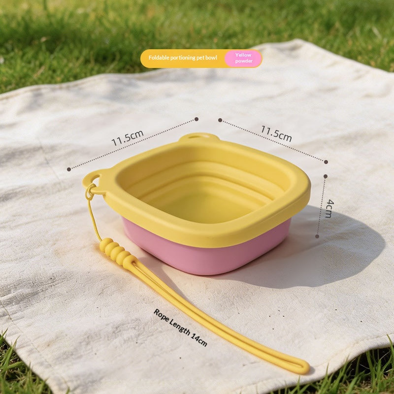 Foldable Silicone Pet Bowl Portable for Outdoor Use