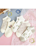 5 paires femmes modèle de fleur chaussons courtes confortable porter jour