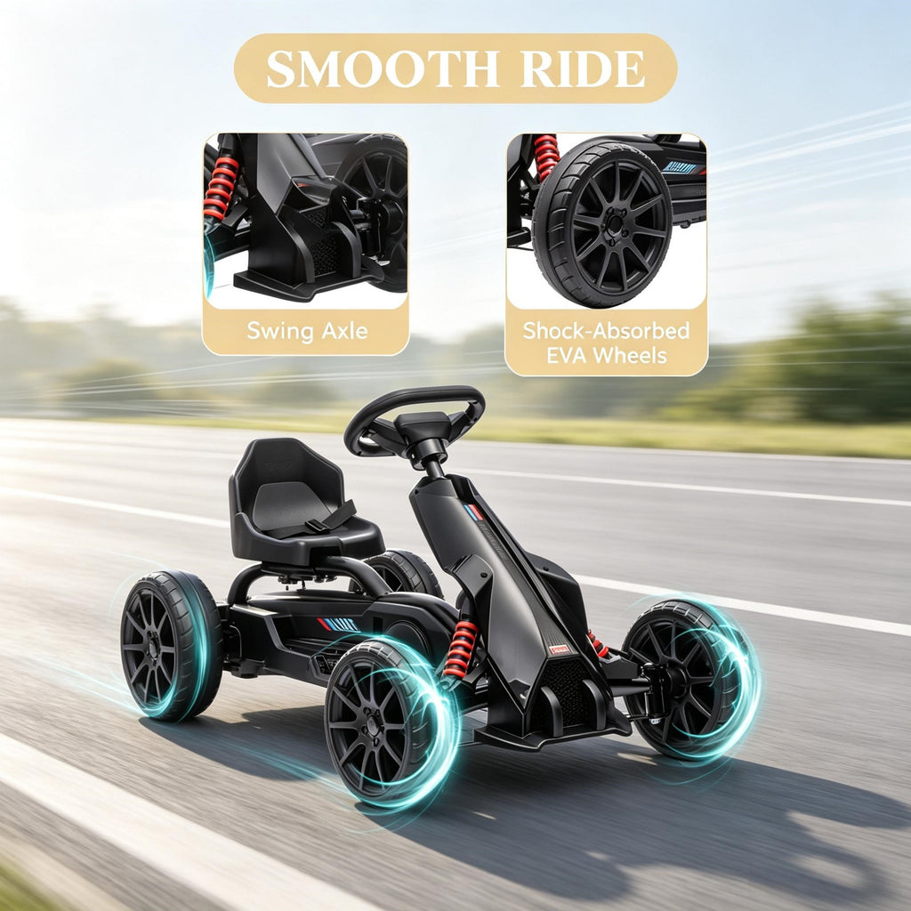 Kart de pédale pour enfants noirs