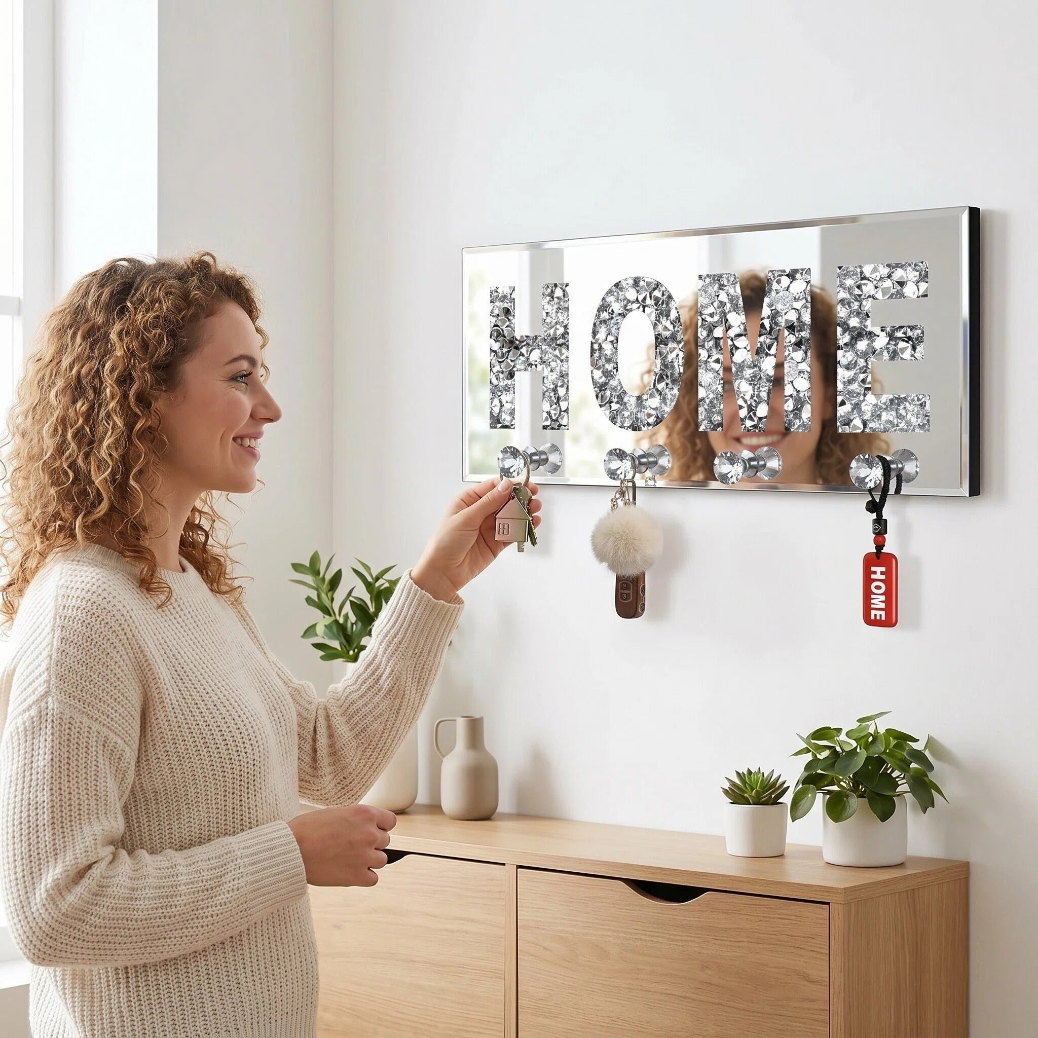 Crush Diamond Mirrored ACCUEIL Lettre Plaque Signe pour décoration murale