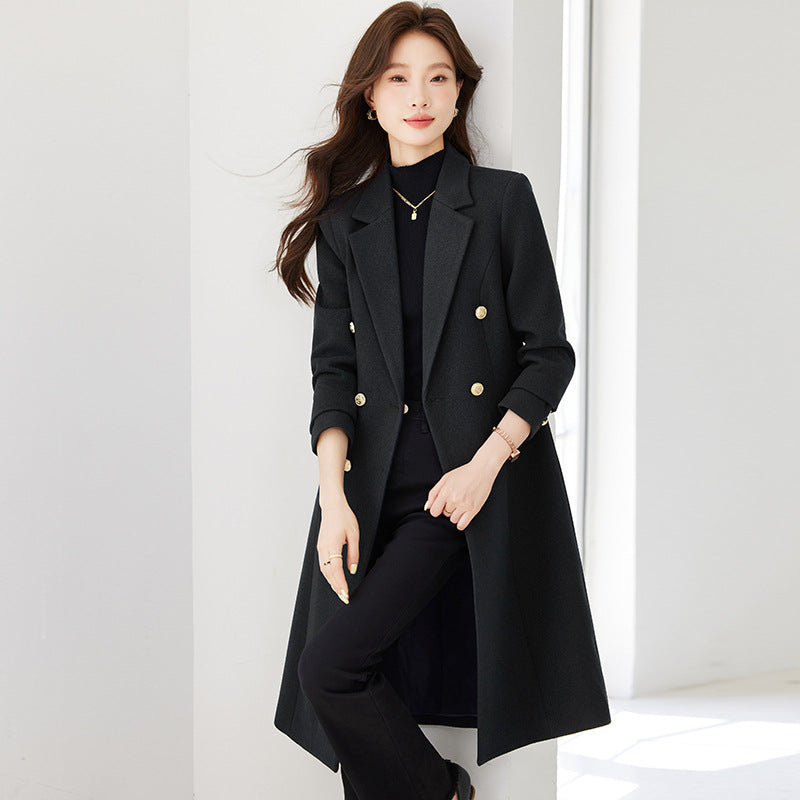 Manteau longue tranchée élégant et polyvalent pour les femmes
