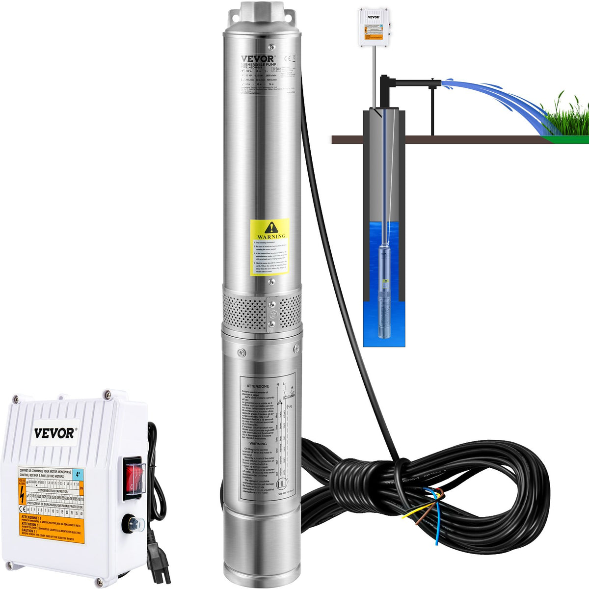 Pompe submersible à puits profond