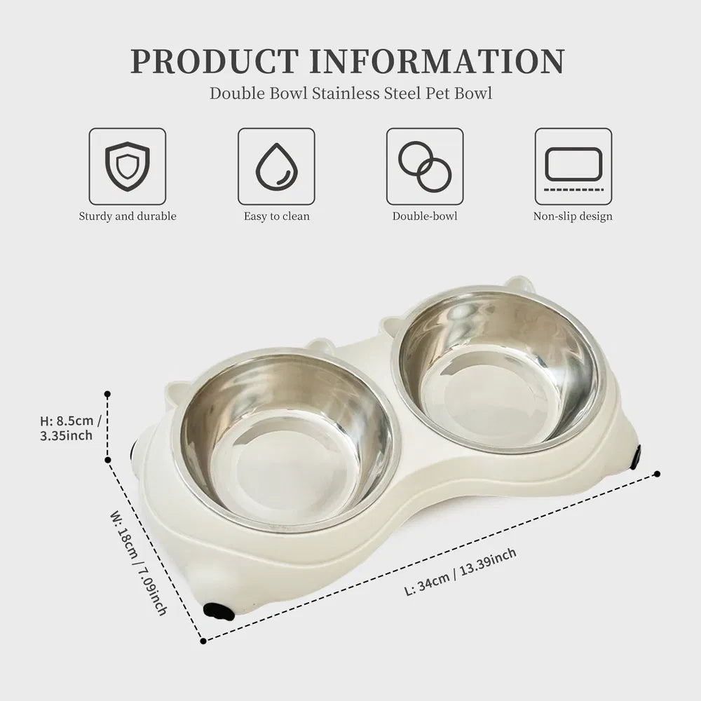 Base anti-dérapante Double Cat Food Bowl