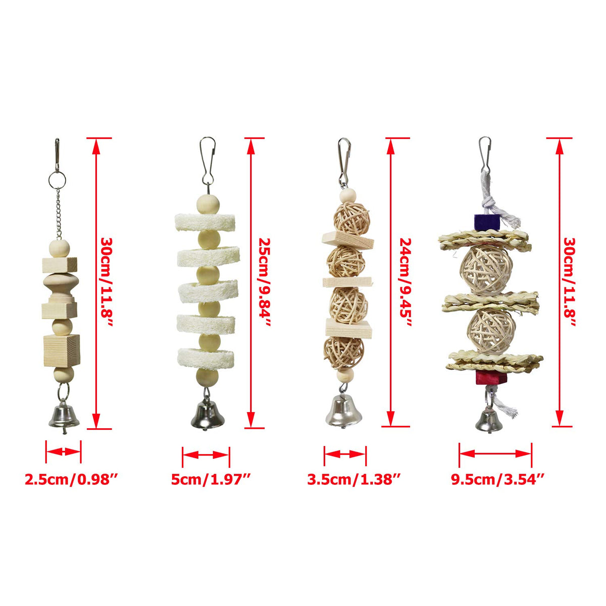 7 Pack de jouets pour oiseaux et perroquets