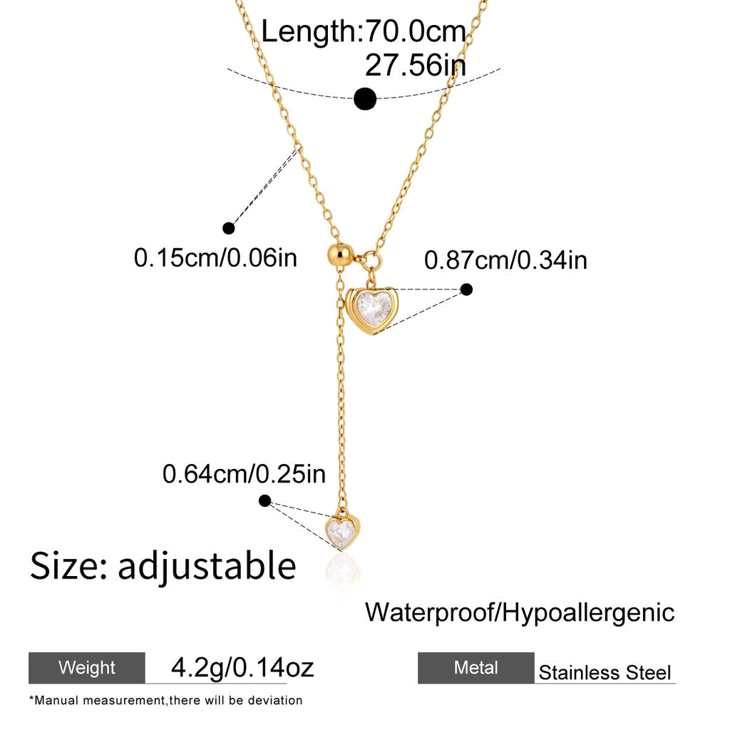 Collier long en acier titane à chaîne de traction réglable
