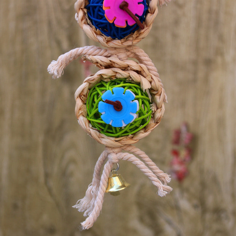 Parrot fournitures Jouet d'oiseau d'animal Jouet de bitte Ran Vine Bal Twist String