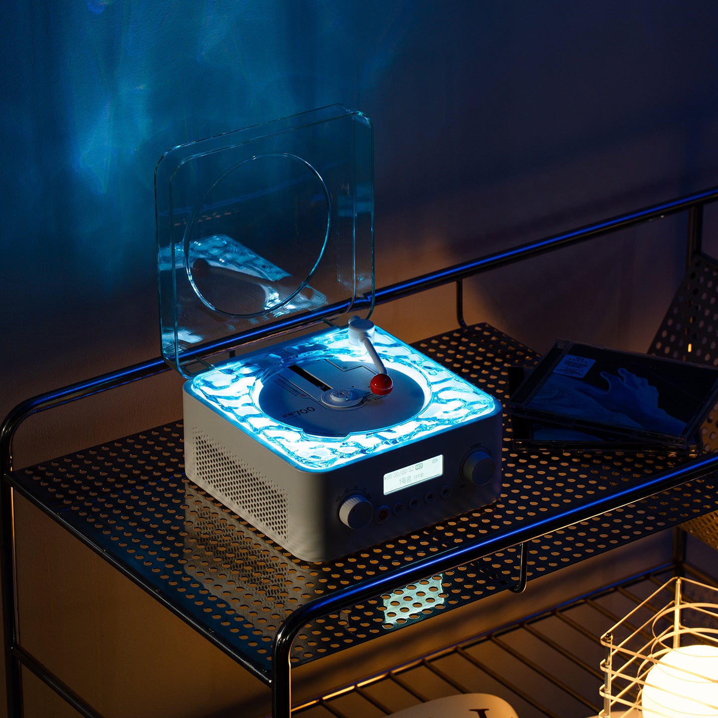 Lecteur Water Ripple Bluetooth Audio Vinyl écran rétro bidirectionnel Audio CD Bluetooth All-in-o