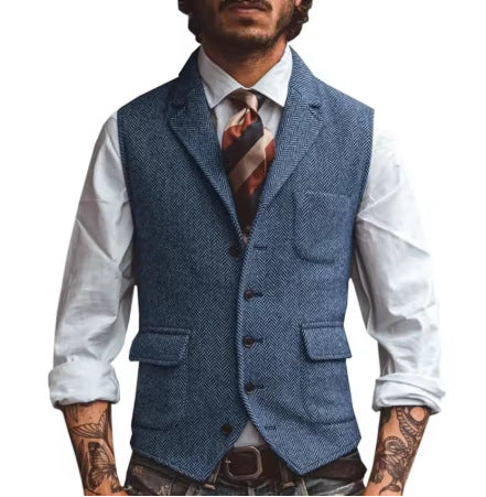 Veste de gestuelle de la lapelle brune pour hommes