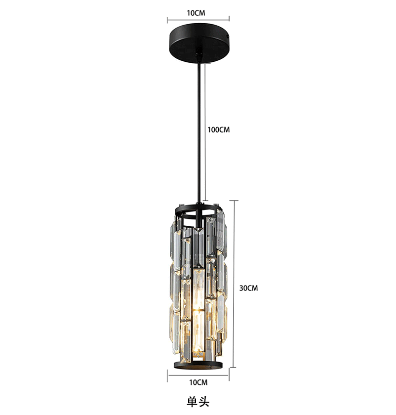 LED simple tête industriel style cristal Restaurant simple allée côté lit Petit droplight