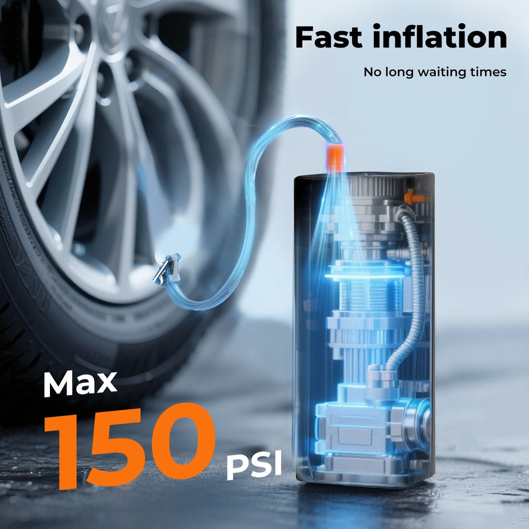 Pompe à compresseur d'air rechargeable numérique sans fil pour pneumatiques de voiture UK
