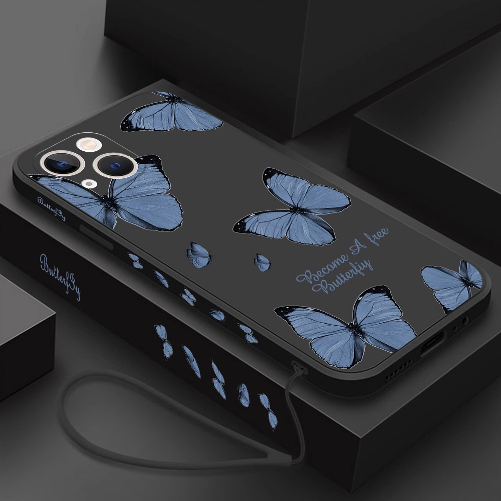 Case téléphone papillon pour IPhone 14 Pro Max 11 12 13 Pro Max
