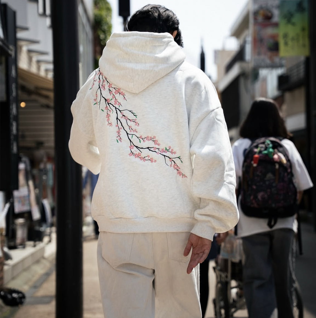 European And American Autumn And Winter Cherry Blossom Chandail à capuche Hommes et femmes Street
