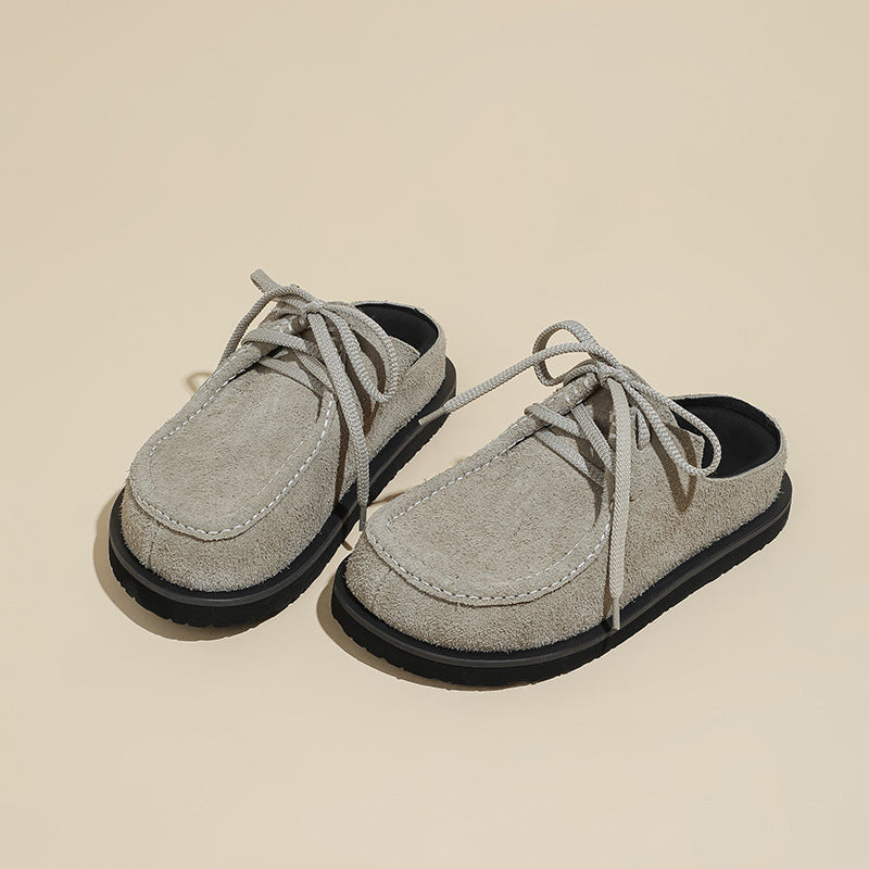 Pantoufles de boccon en cuir véritable