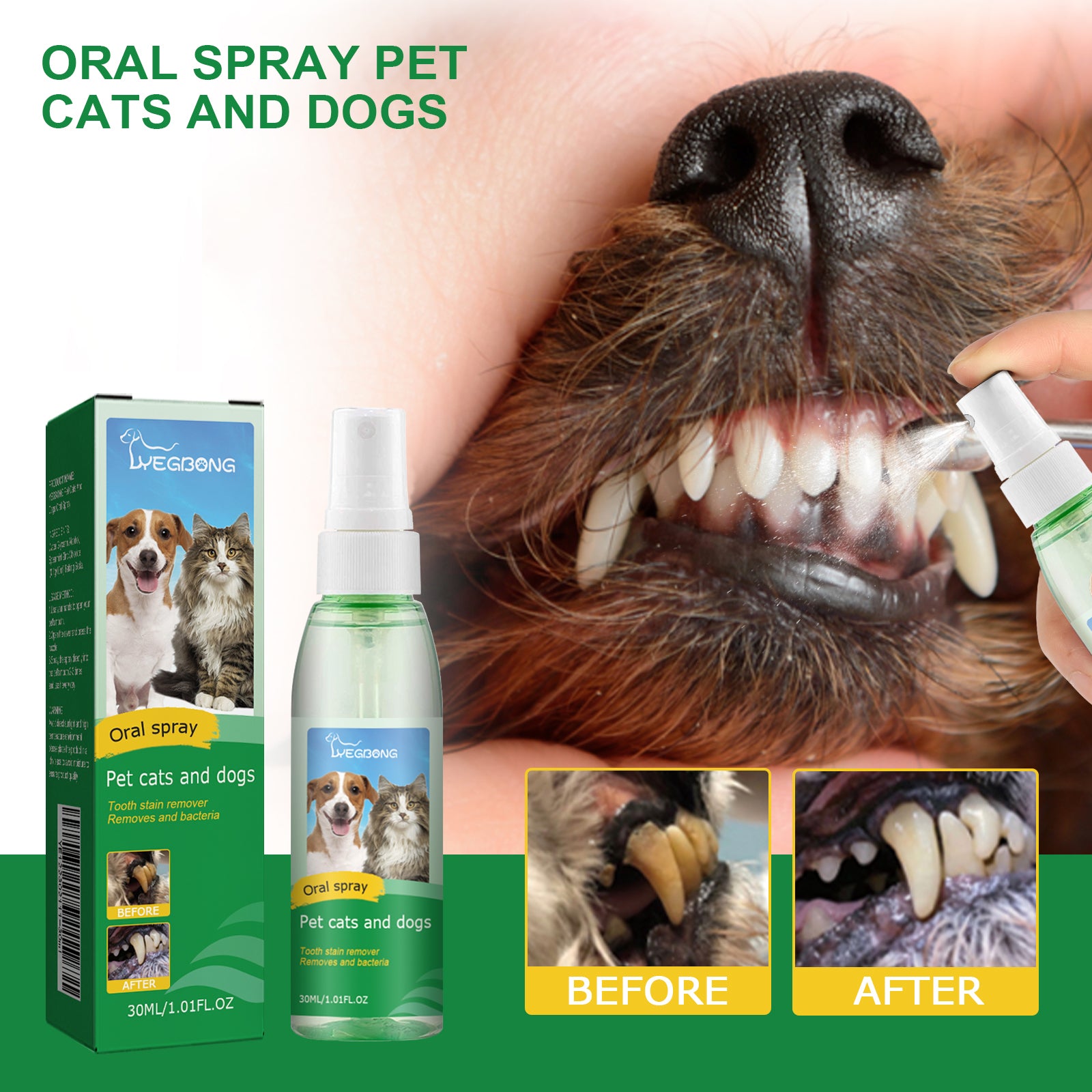 Vaporisateur de nettoyage des dents pour animaux de compagnie