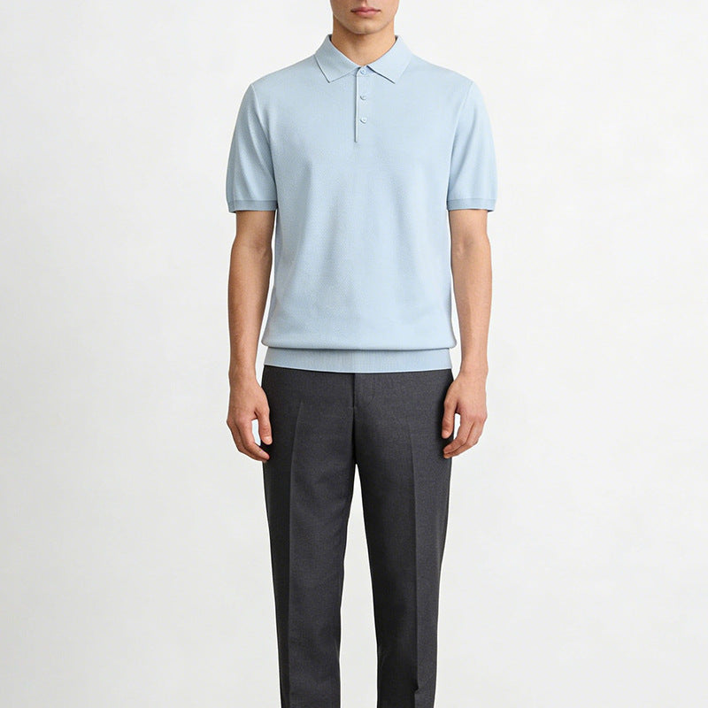 Hommes Soie Lyocell Tencel Blend T-shirt manches courtesBlouse