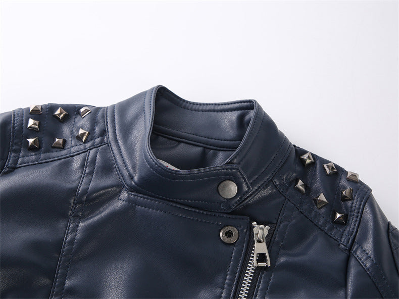 Veste en cuir casual de mode pour garçons