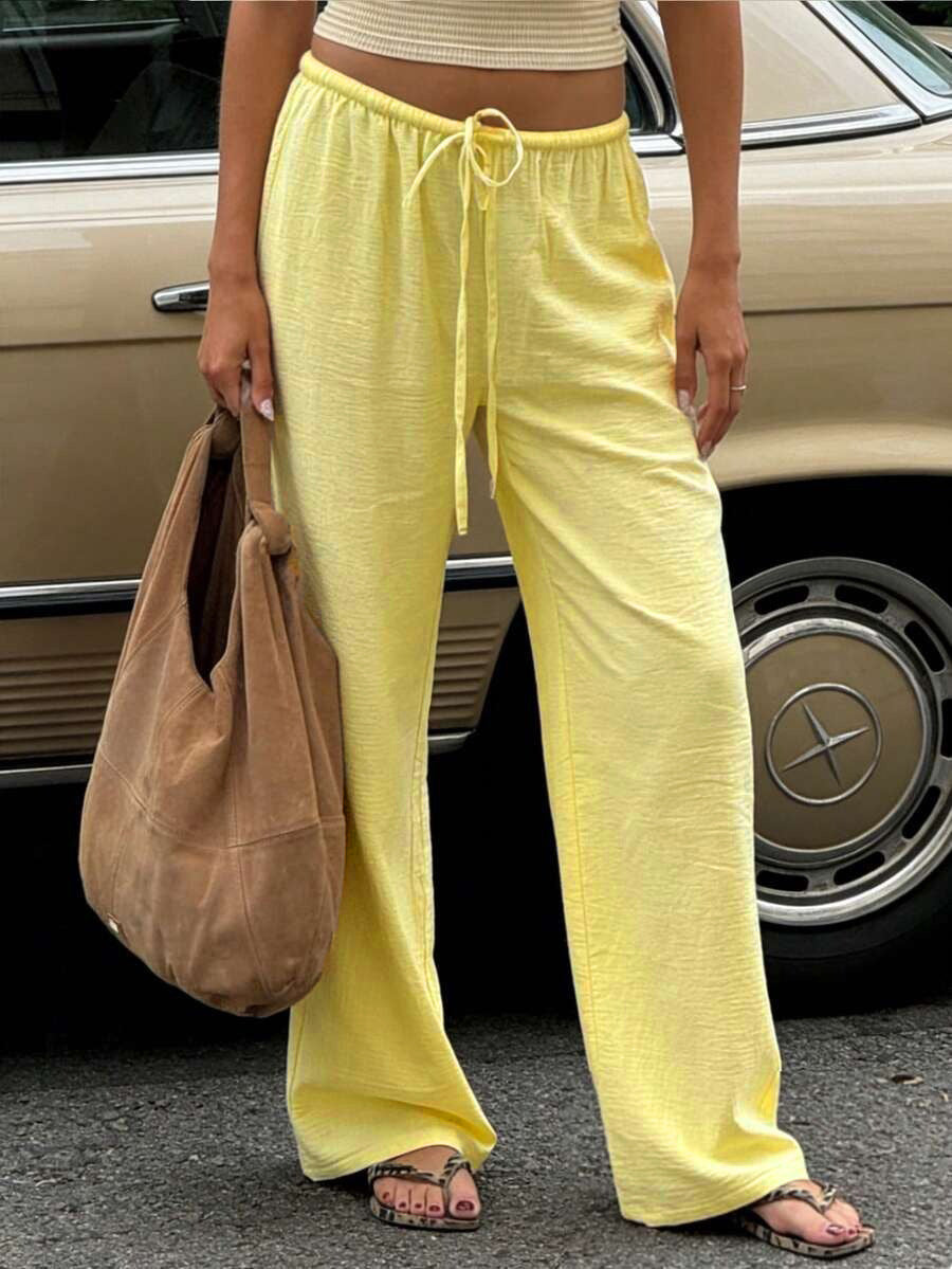 Pantalons à cordes larges et décontractés pour femmes amazoniennes européennes et américaines