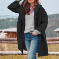 L'automne et l'hiver Veste populaire pour femmes Amazon Long-Sleeved Woolen à capuche longue