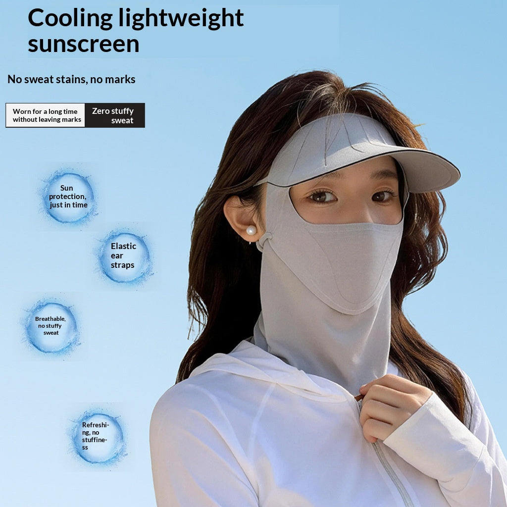 Masque visage protecteur du soleil pour femmes avec une casquette brumeuse