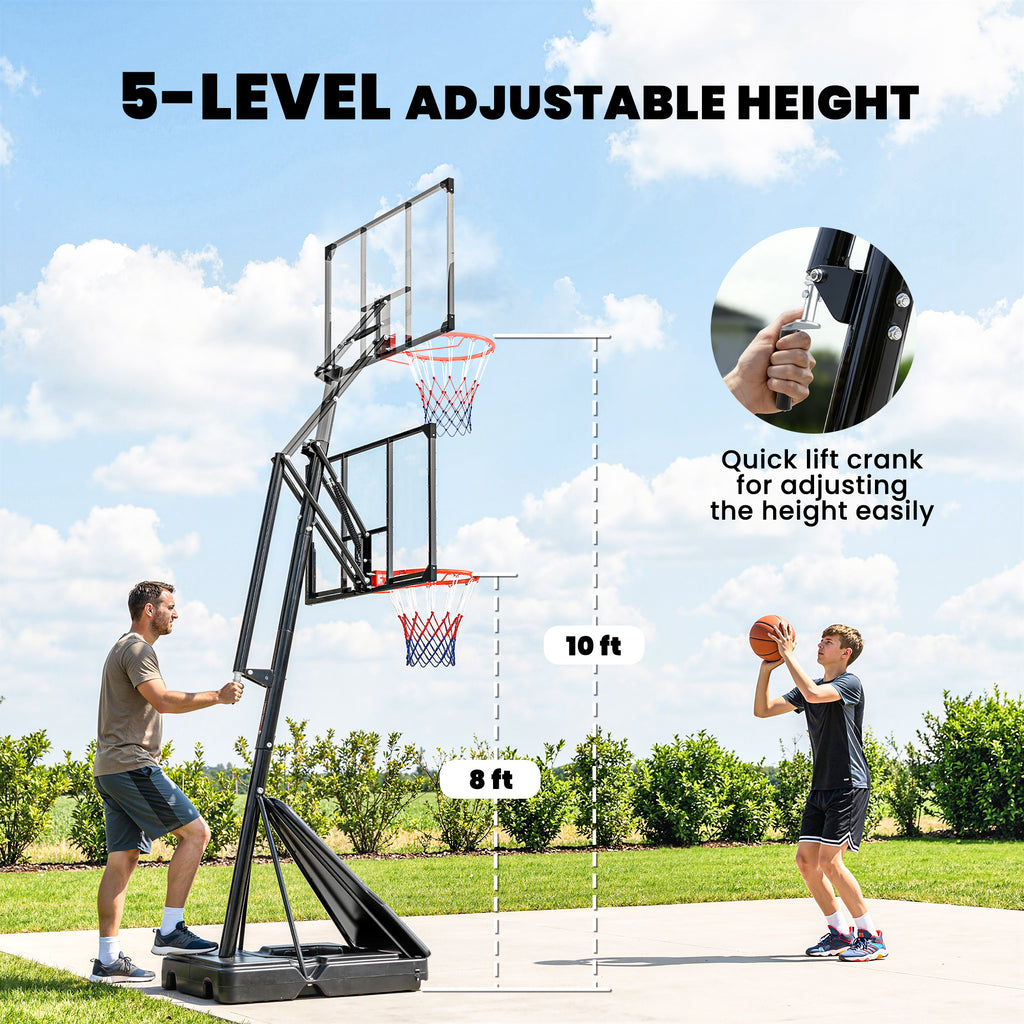 Outdoor portable basketball hoop