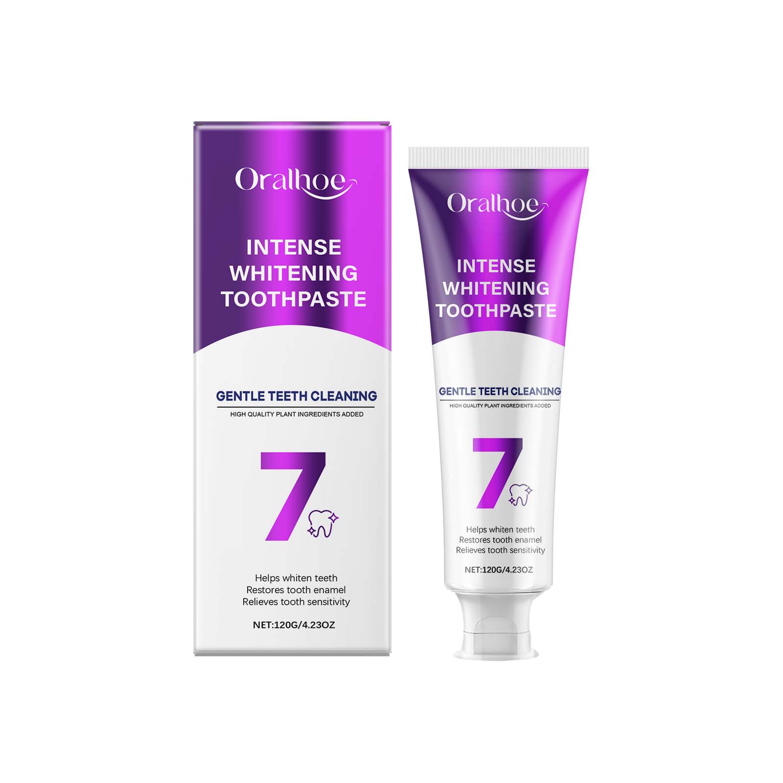 Suppression des taches de dents Blanc vif Dentifrice 120g 1box