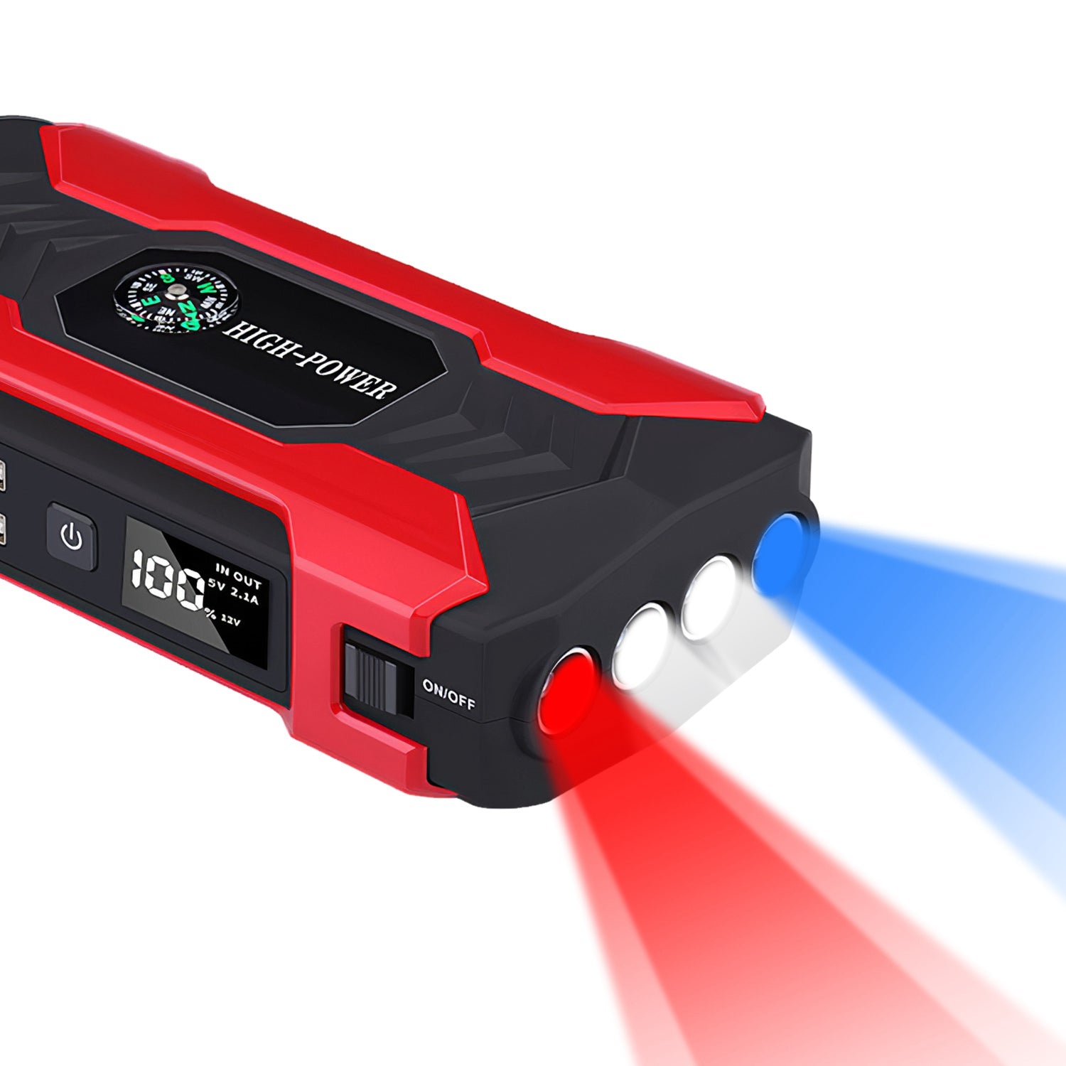 Auto Jump Starter Booster 800A Peak 28000mAh 12V Chargeur de batterie jusqu'à 6,0L Gaz ou 3,0L Die