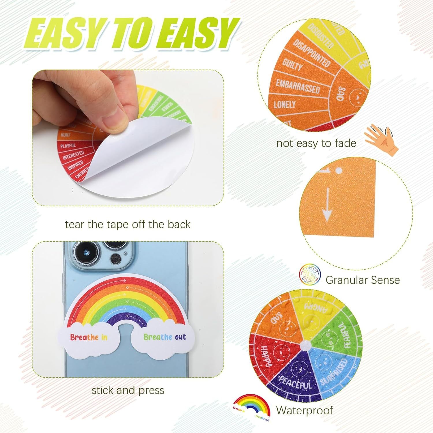 Stickers Décompression 15 pièces Stickers Gestion de Bande Anxiété