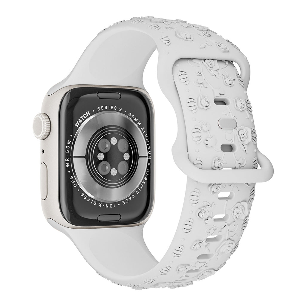 Bracelet de montre en silicone rose embossé