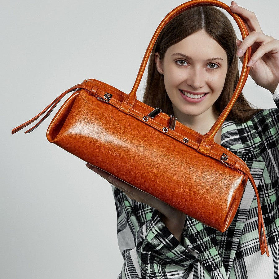 Cuir véritable Niche Retro sac femme de style moto