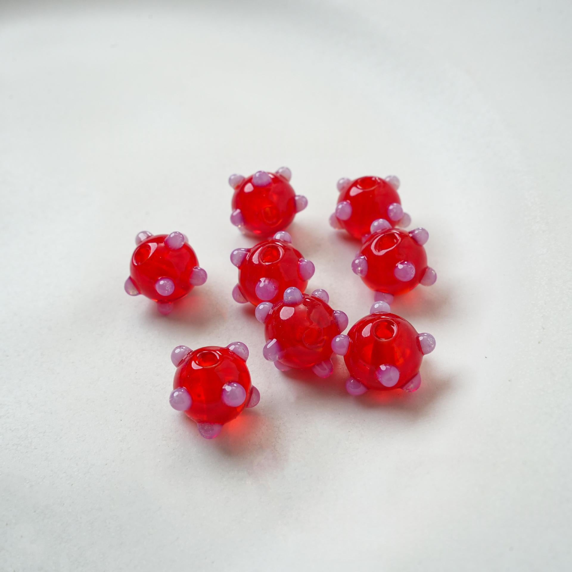 Perles en verre transparent à point de Polka pour les métiers de perles bricolage