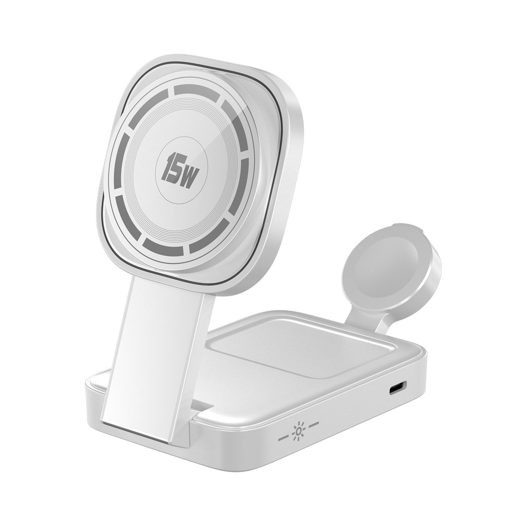 Chargeur sans fil pliable et portatif de 15W trois en un