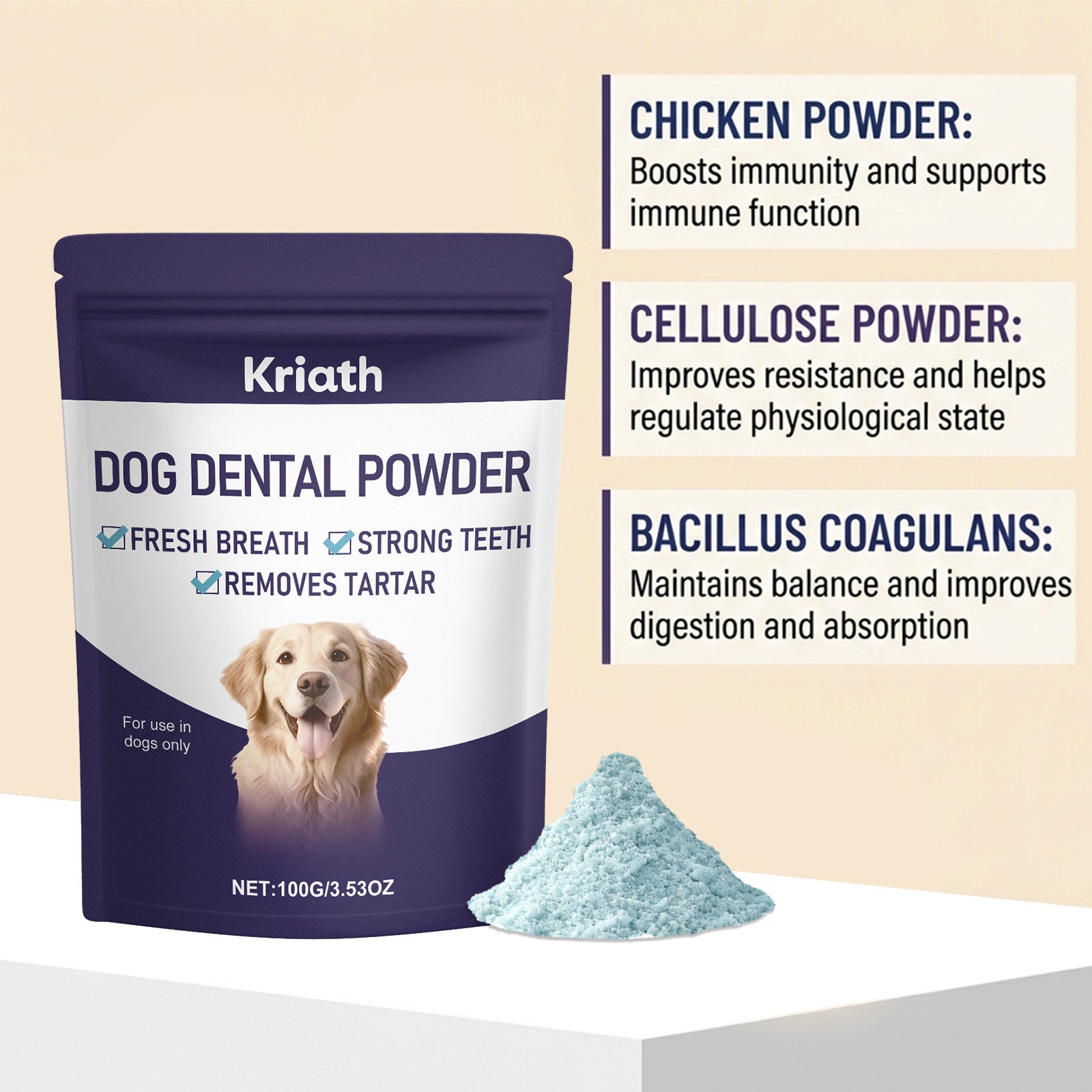 Poudre de fraicheur spécifique au chien