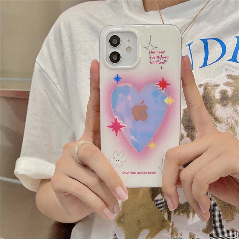 Fille coeur ins Laser amour approprié pour téléphone portable cas