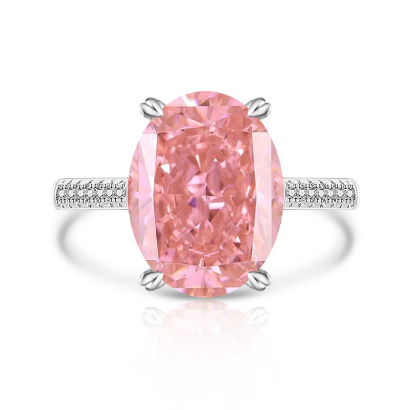 Femme Versatile Casual Papalacha Haute Carbone Diamant Fleur de Glace Anneau