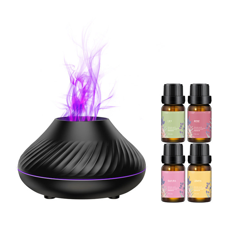 Accueil Machine d'aromathérapie à flamme créative de sept couleurs avec lumière ambiante