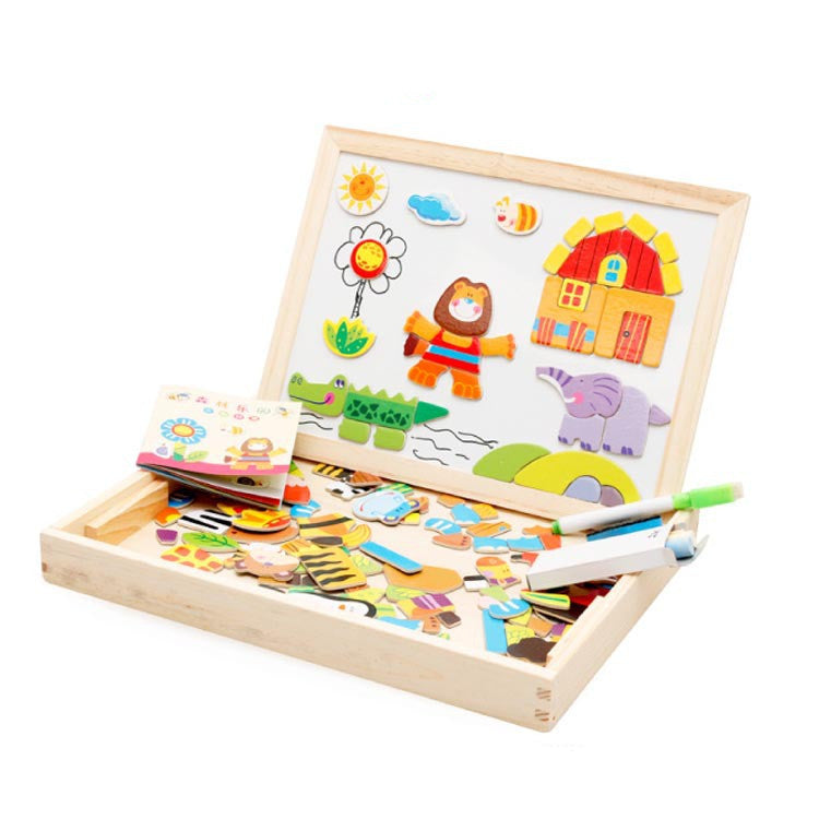 Farm Mania Animal Joypin Planche à dessin double face Puzzle magnétique tridimensionnel