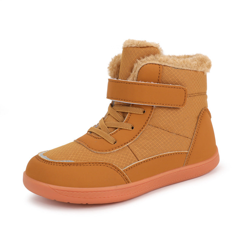 Haut-top pour les enfants avec velours épais large orteil coton rembourré Chaussures en plein air Garder la neige chaude