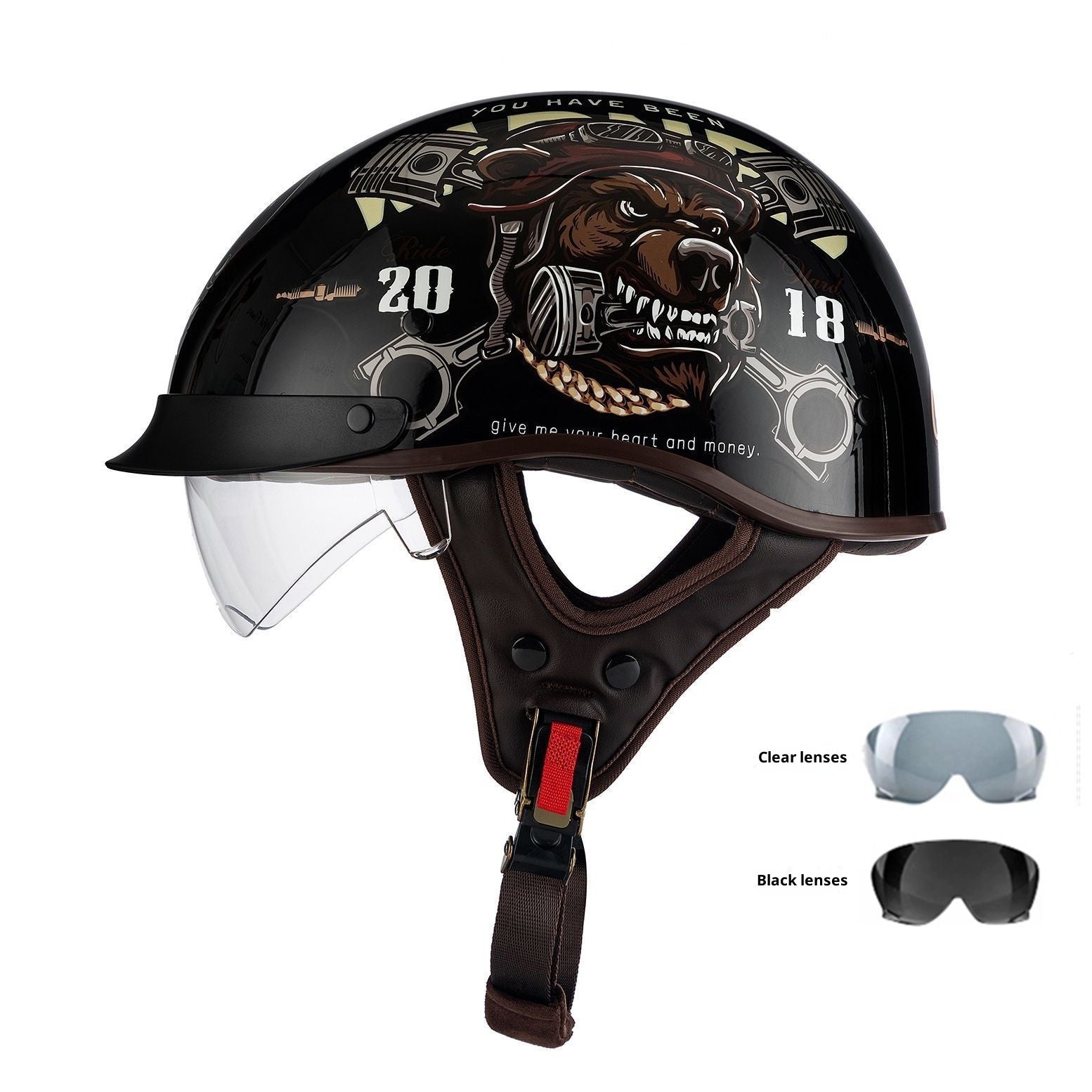 Casque de moto électrique rétro