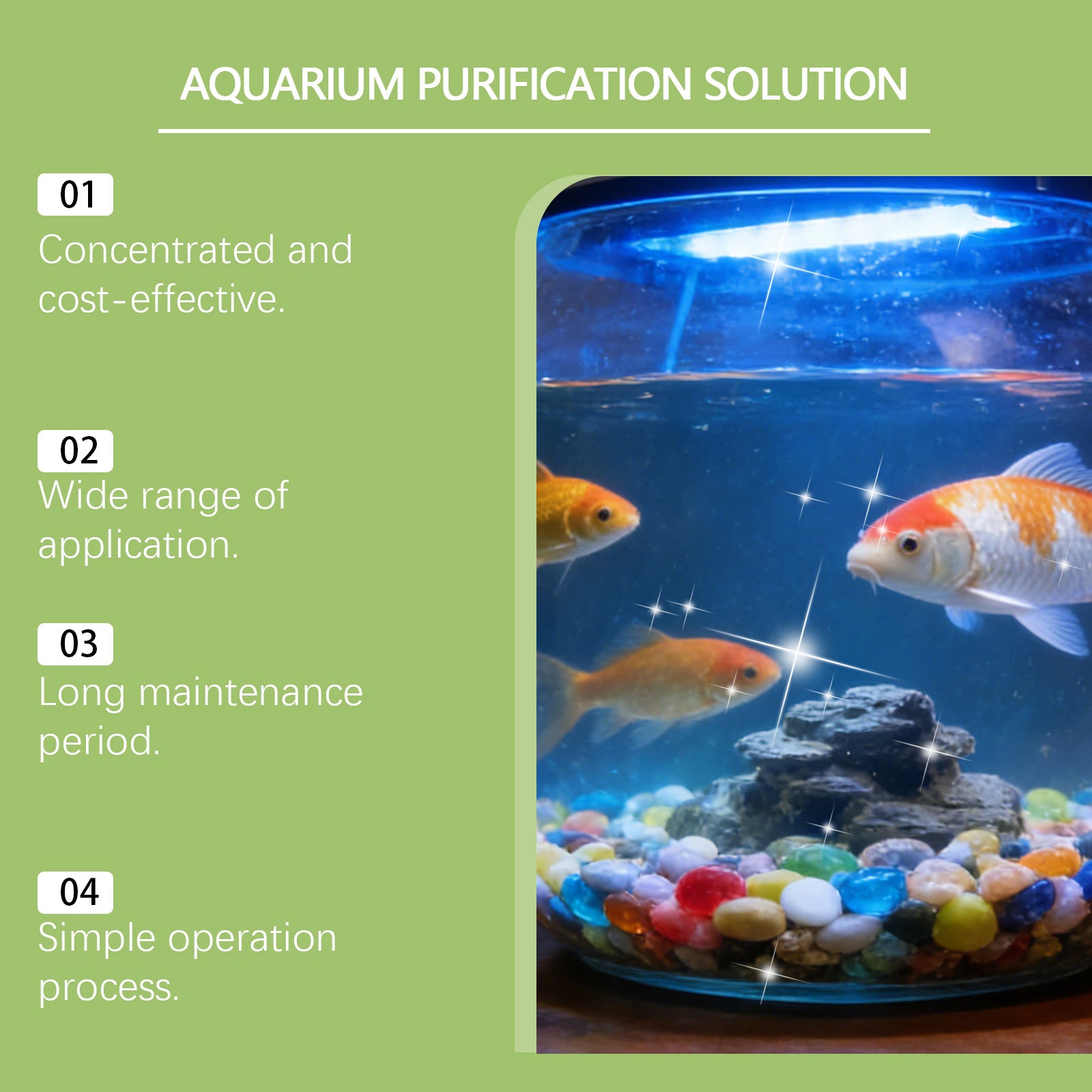 Yegbong Aquarium Purifiant réservoir de poisson liquide Nettoyage et amélioration de la qualité de l'eau Solutio