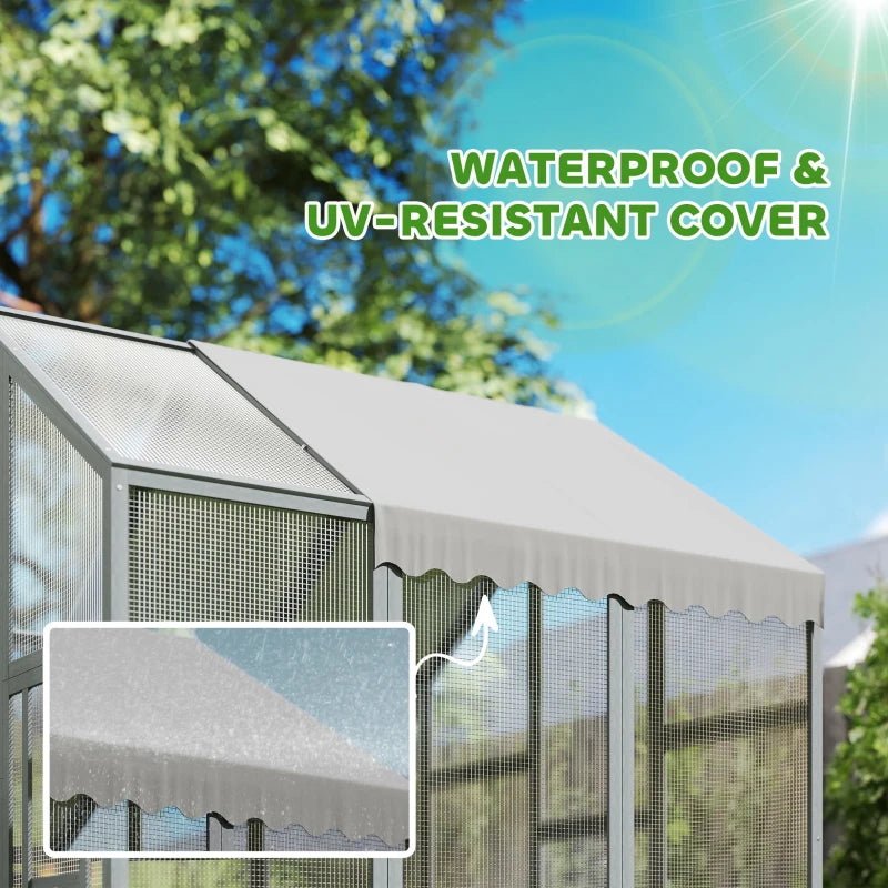 Grand poulet en bois avec couverture imperméable et anti-UV