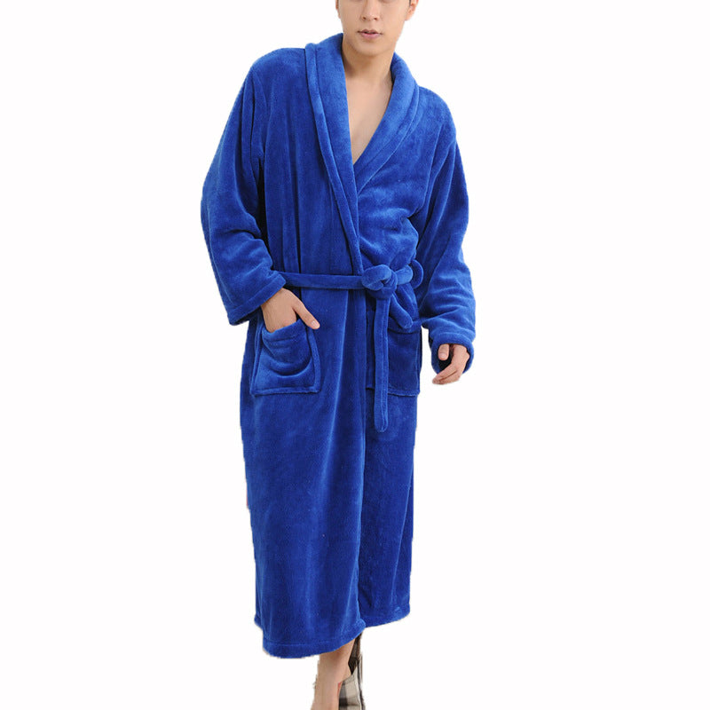 Solid Color Polo Collar Casual Flannel Couple Loungewear