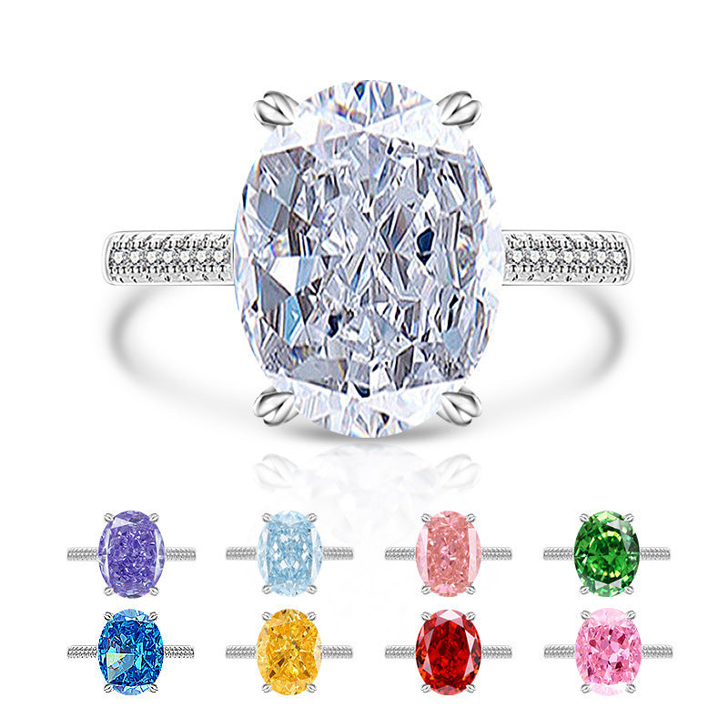 Femme Versatile Casual Papalacha Haute Carbone Diamant Fleur de Glace Anneau
