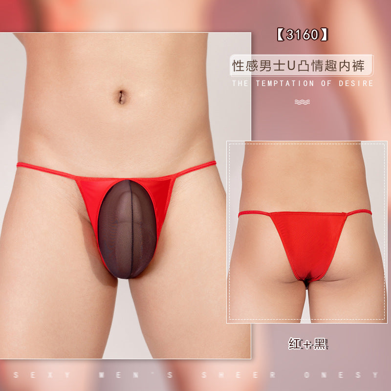 Simple ultra-mince homme trois points See-through Low Waist Panties