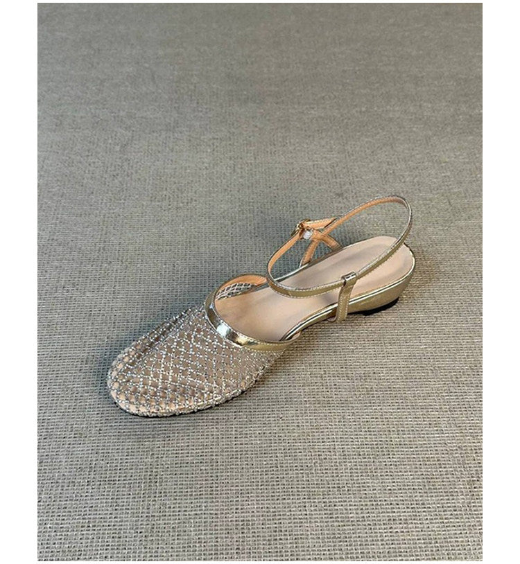 Sandales d'orteils fermées en mailles creuses de style français pour femmes