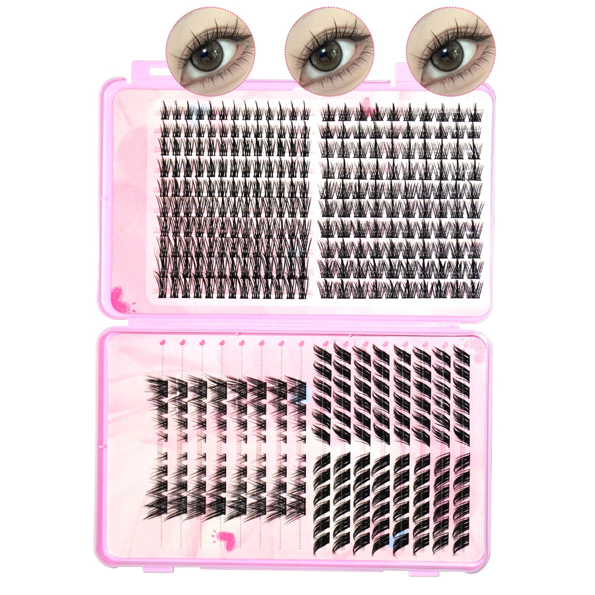 Un ensemble d'extension de faux cils hybride multi-style