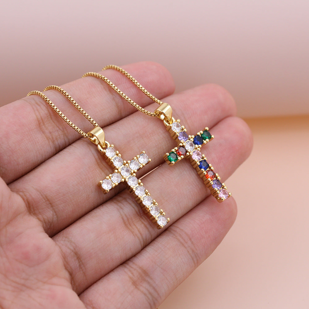 Mini collier de pendentif couleur Micro-Paved Zircon