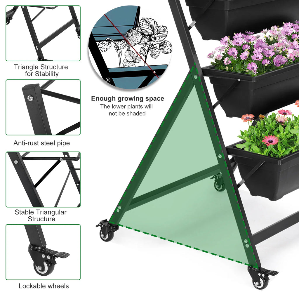 5 niveaux Lit de jardin vertical
